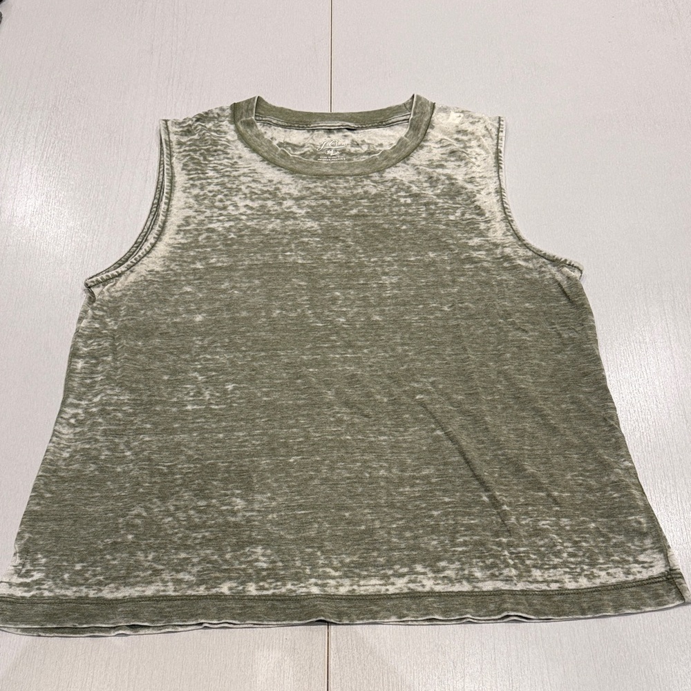J. Crew Sage Green Sleeveless Muscle Tee